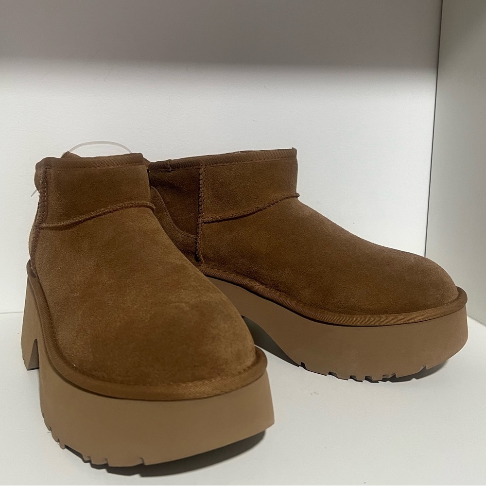 UGG Tan Suede Platform Boots